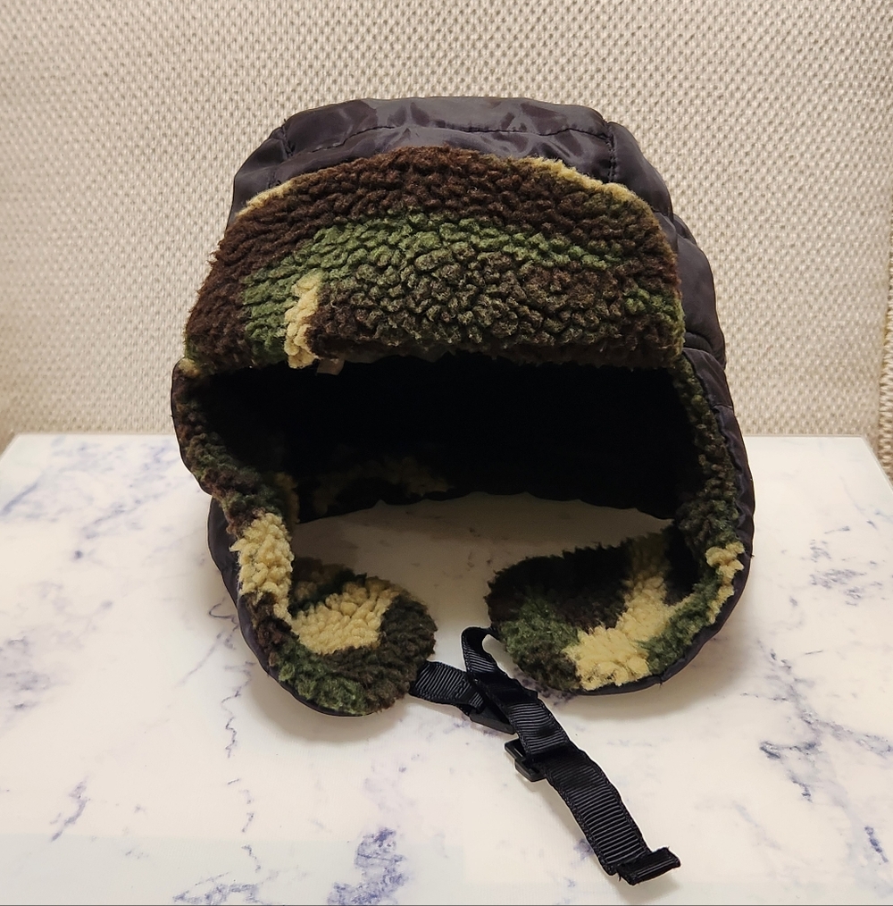 Boys Black & Camo Trapper Hat